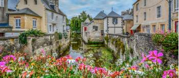 The pretty French town of Bayeux near the coast of Normandy