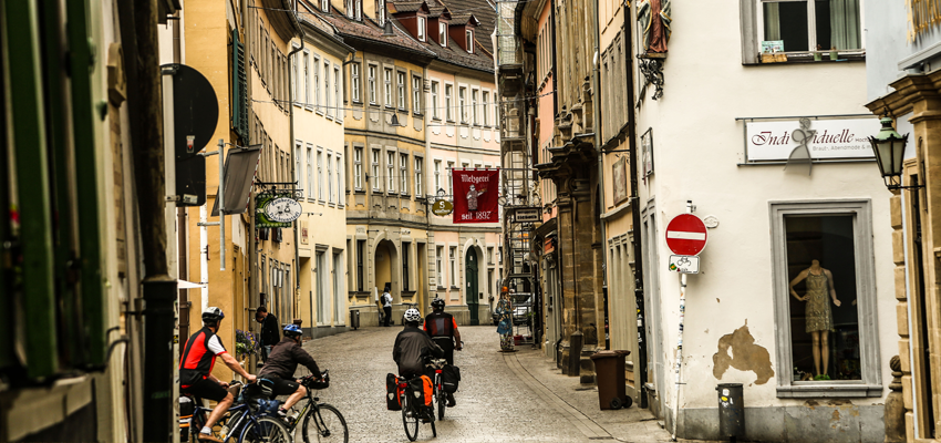 Cycling through historic Bamberg