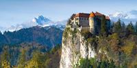 Bled Castle, Mt Triglav in the distance