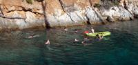 Kids snorkelling on the water on a UTracks Croatia boat holiday