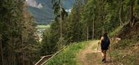 Using walking poles trekking around Mont Blanc