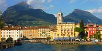 Looking back from the ferry on Lake Garda