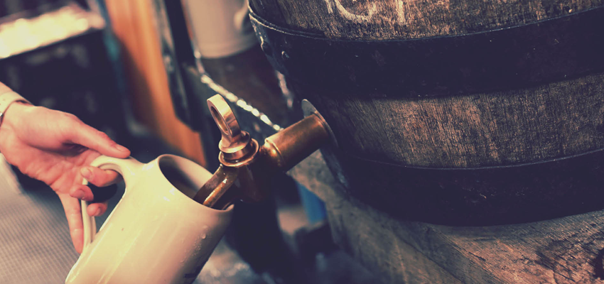 Pouring Beer at a Bavarian brewery