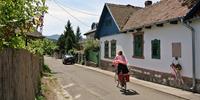 Cycling through a Hungarian village