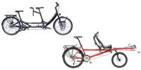 Two styles of tandem bikes available on our Paris to London trip