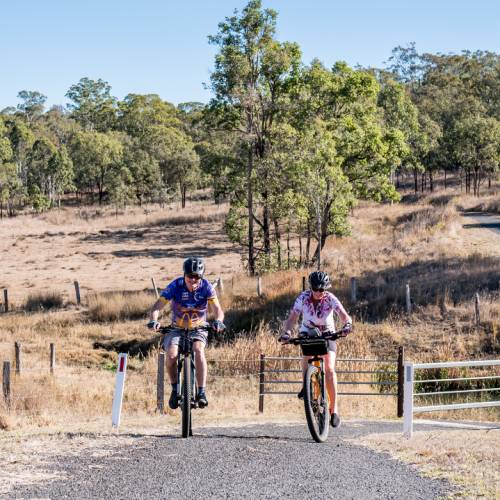 Cycling the rail trail around Murgon in Queensland