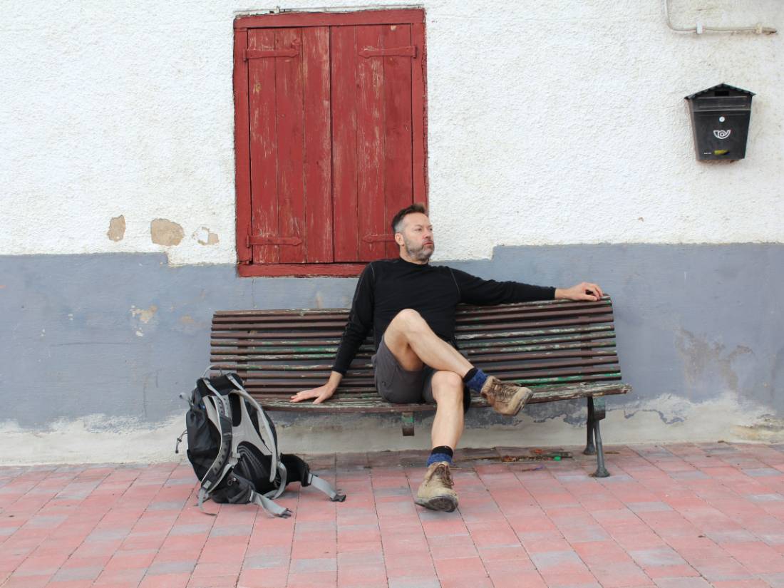 Hiker relaxing before we get back on the Camino Trail |  <i>Scott Kirchner</i>