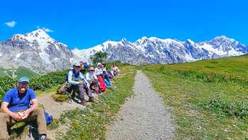 Taking a break on the Transcaucasian Trail, Georgia