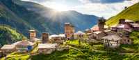 Ushguli, a community of four villages located at the head of the Enguri gorge in Svaneti, Georgia.