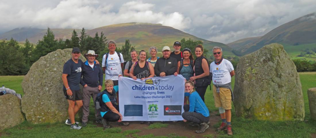 Fundraisers at the Keswick Stone Circle during their Lake District charity challenge |  <i>John Millen</i>