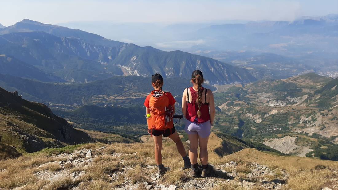 Taking in the view on the Peaks of the Balkans trail