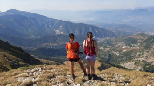 Taking in the view on the Peaks of the Balkans trail