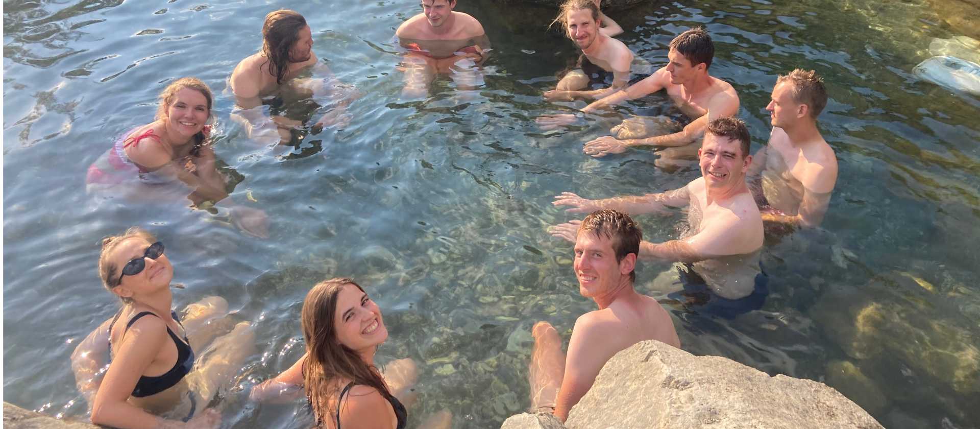 Taking a much deserved dip in a mountain lake on the High Scardus Trail