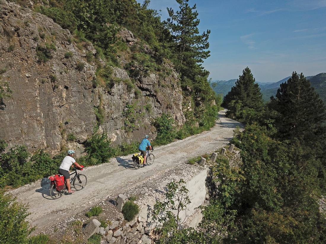 Exploring the old roads on the Croatia to Albania Coastal Cycle