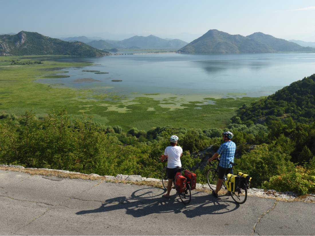 Marvelling at the view over Lake Skadar on the Croatia to Albania Coastal Cycle