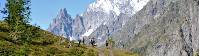 Group trekking along the Val Ferret balcony path |  <i>Ryan Graham</i>