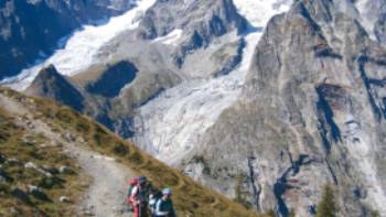 Hikers on the Mont Blanc Circuit