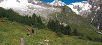 Trekkers take in the sublime mountain vista on the Swiss side of the Mont Blanc Circuit | Sue Badyari