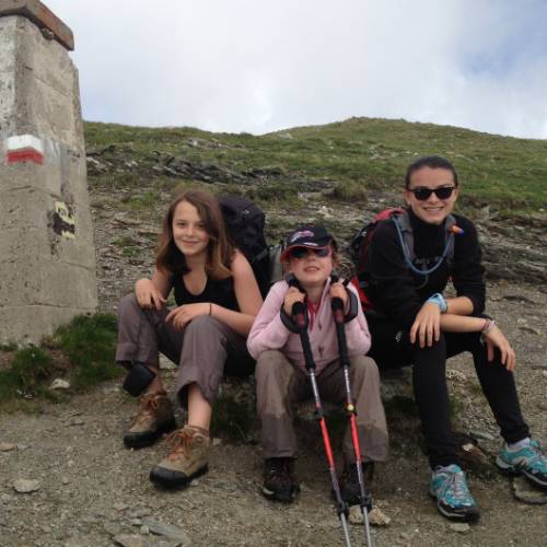 At the Col du Bonhomme on the Tour du Mont Blanc