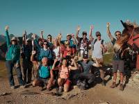 Happy group having reached one of the high passes on the Tour du Mont Blanc |  <i>Tim Charody</i>