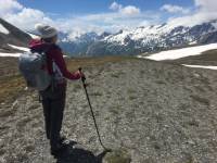 A hiker stopping to appreciate where they've just come from |  <i>Allie Peden</i>