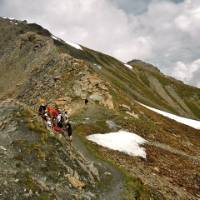 Trekkers on the Sorrebois pass, Switzerland | Sue Badyari