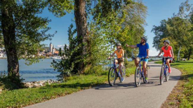 Bike riding by the Danube river in the Wachau Valley, Austria | Martin Steinthaler