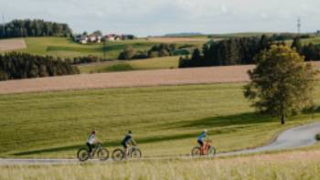 Cyclists on the Danube Cycle Path