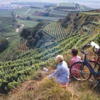 We stop to enjoy the rural scenery before setting off on our bikes at a relaxed pace