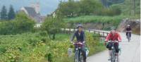 A family riding together through the Wachau region |  <i>Richard Tulloch</i>