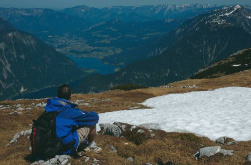 Hiker looking out over Austrian Lakes District&#160;-&#160;<i>Photo:&#160;Kate Baker</i>