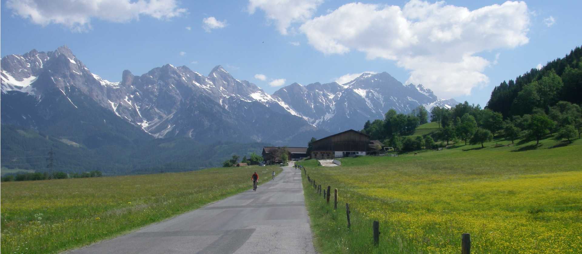 Ride with the Austrian Alps as your backdrop