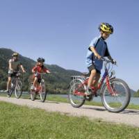 Kids cycling along the Danube