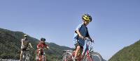 Kids cycling along the Danube