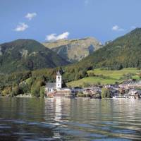 Tranquil scenes of Lake Wolfgang in the Salzkammergut region of Austria