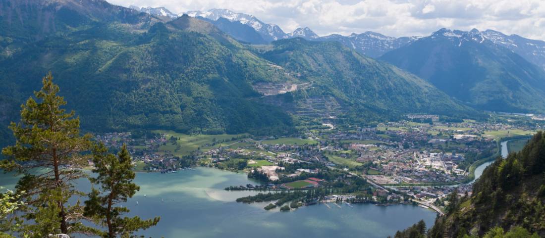 Looking down towards Lake Traunsee in the Austrian Lakes District