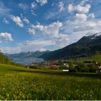 Picturesque village of St Gilgen on Lake Wolfgangsee, Austria