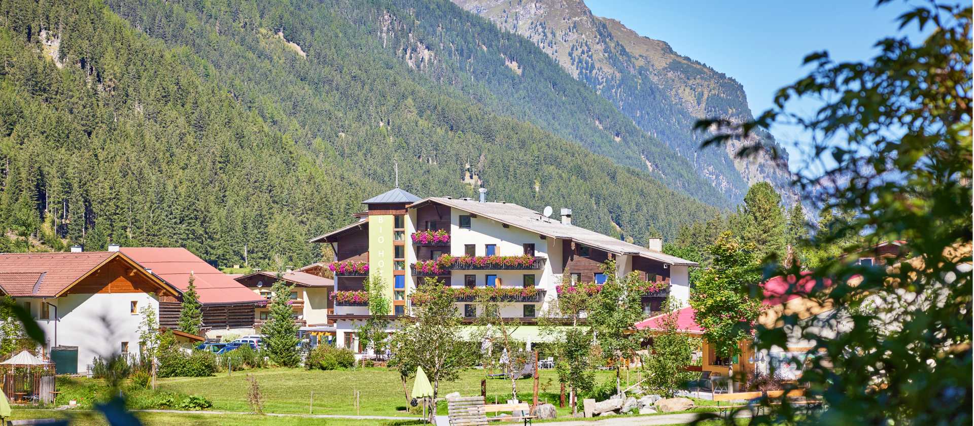 Exterior of the hotel in Pitztal Valley