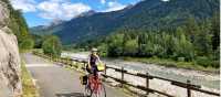 Cyclist on a dedicated path - Alpe Adria
