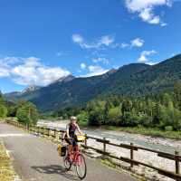 Cyclist on a dedicated path - Alpe Adria