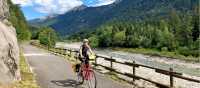 Cyclist on a dedicated path - Alpe Adria