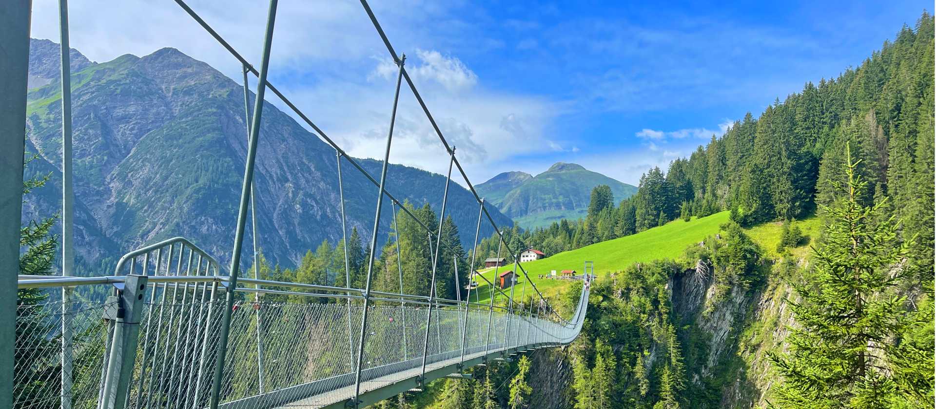 Holzgau's spectacular suspension bridge spans a dramatic gorge in the Lechtal Valley