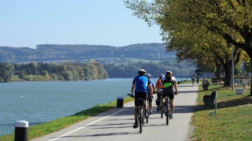 Cycling along the Danube Bike Path in Austria