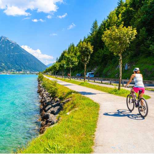 Cycling around Lake Achensee in Austria