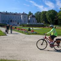 Cycling past the palace in Palanga, Lithuania | Andrew Bain