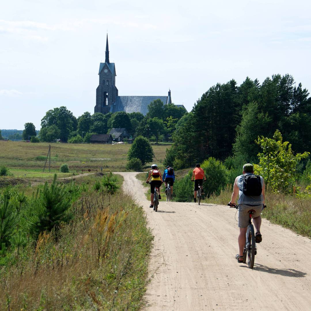 Cycling along the country roads of Lithuania