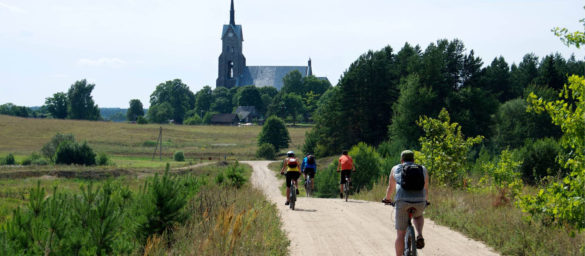 Cycling along the country roads of Lithuania