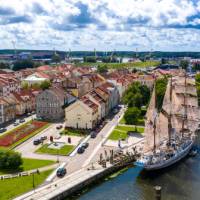 The historic town of Klaipeda in Lithuania