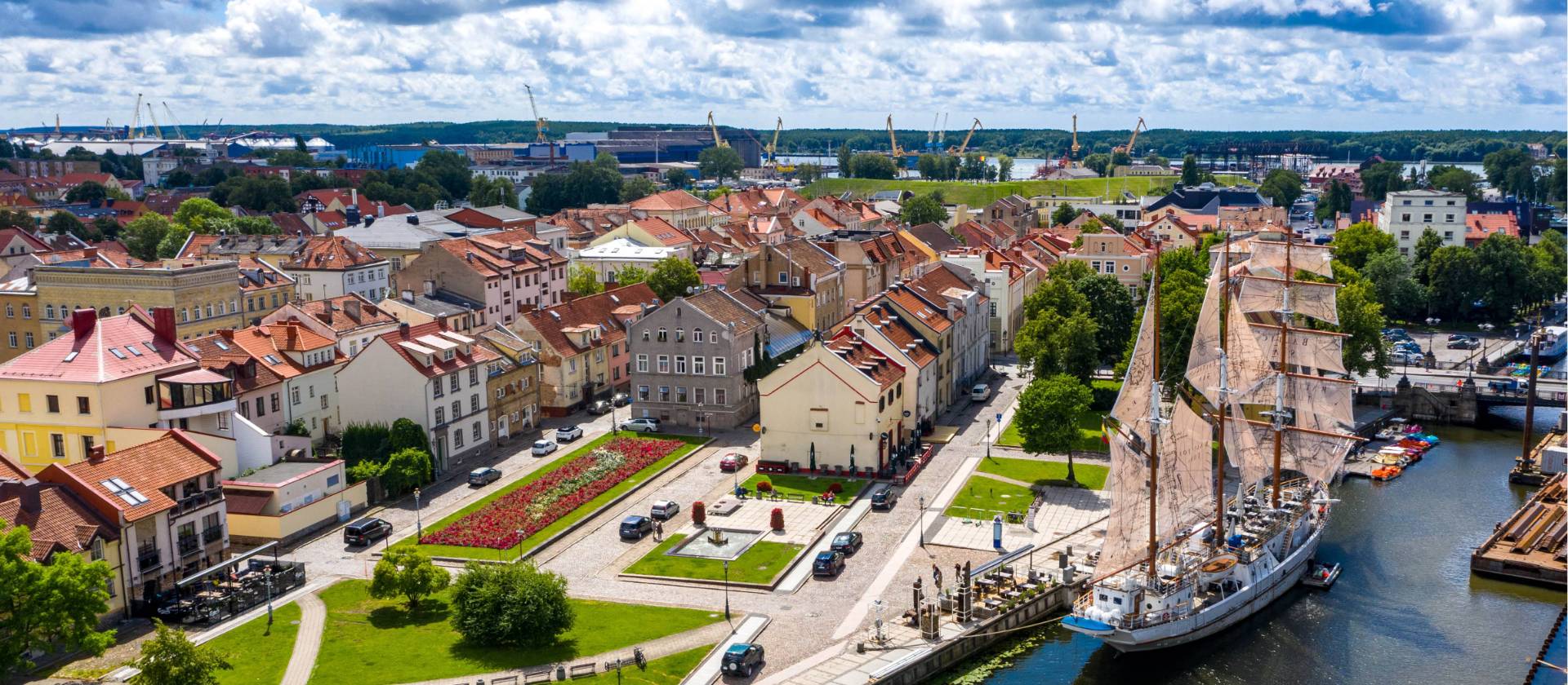 The historic town of Klaipeda in Lithuania