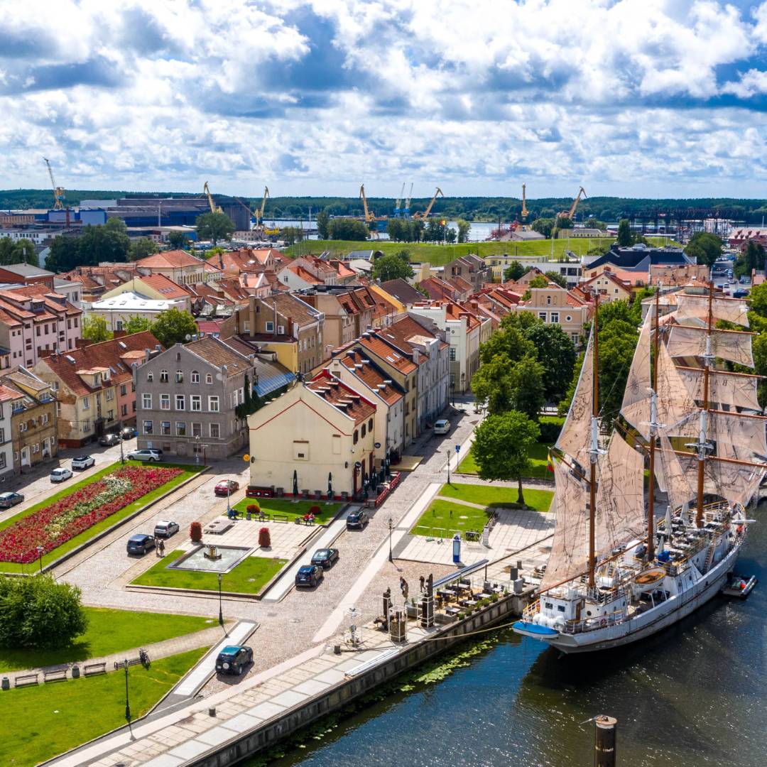 The historic town of Klaipeda in Lithuania